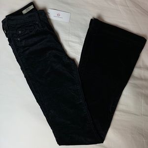 NWT Janis Black Velvet Flare AG Pants